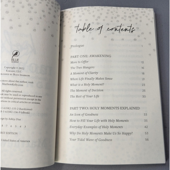 Holy Moments Matthew Kelly Paperback 2022 First Edition Christian Self-Help USA - Picture 4 of 15